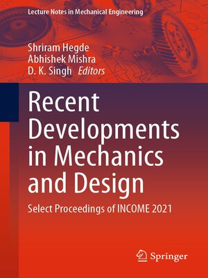 cover image of Recent Developments in Mechanics and Design